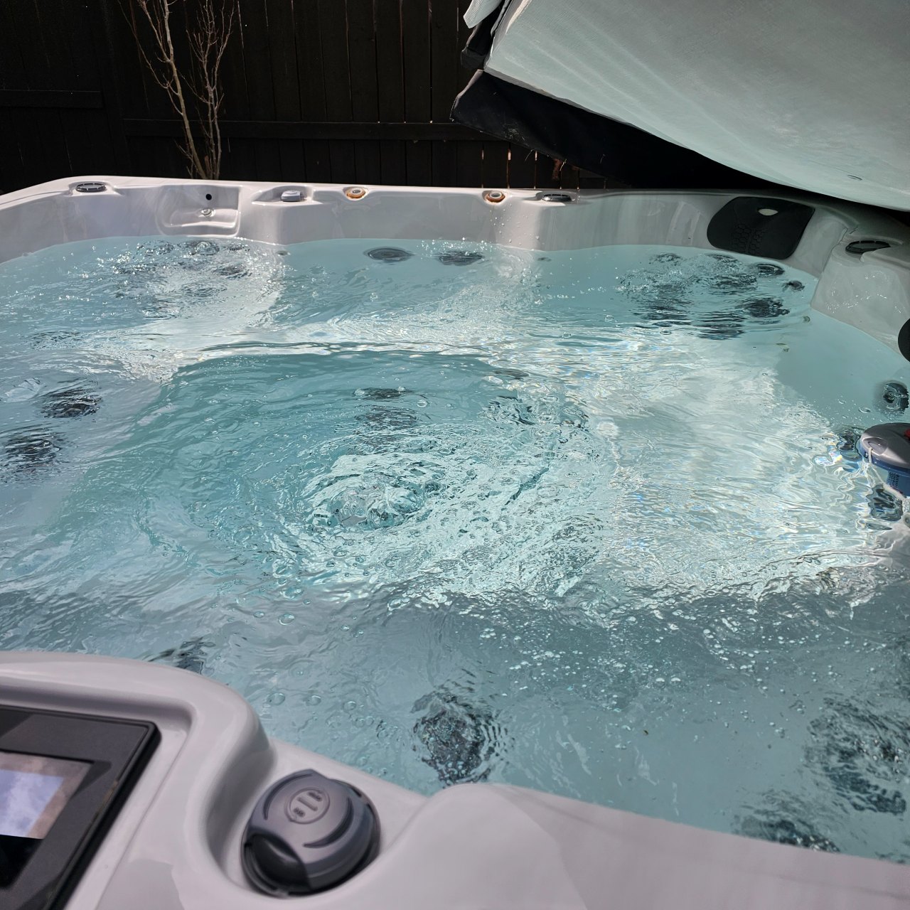 Hot tub operating after electrical connection by Tigley Electrical Services